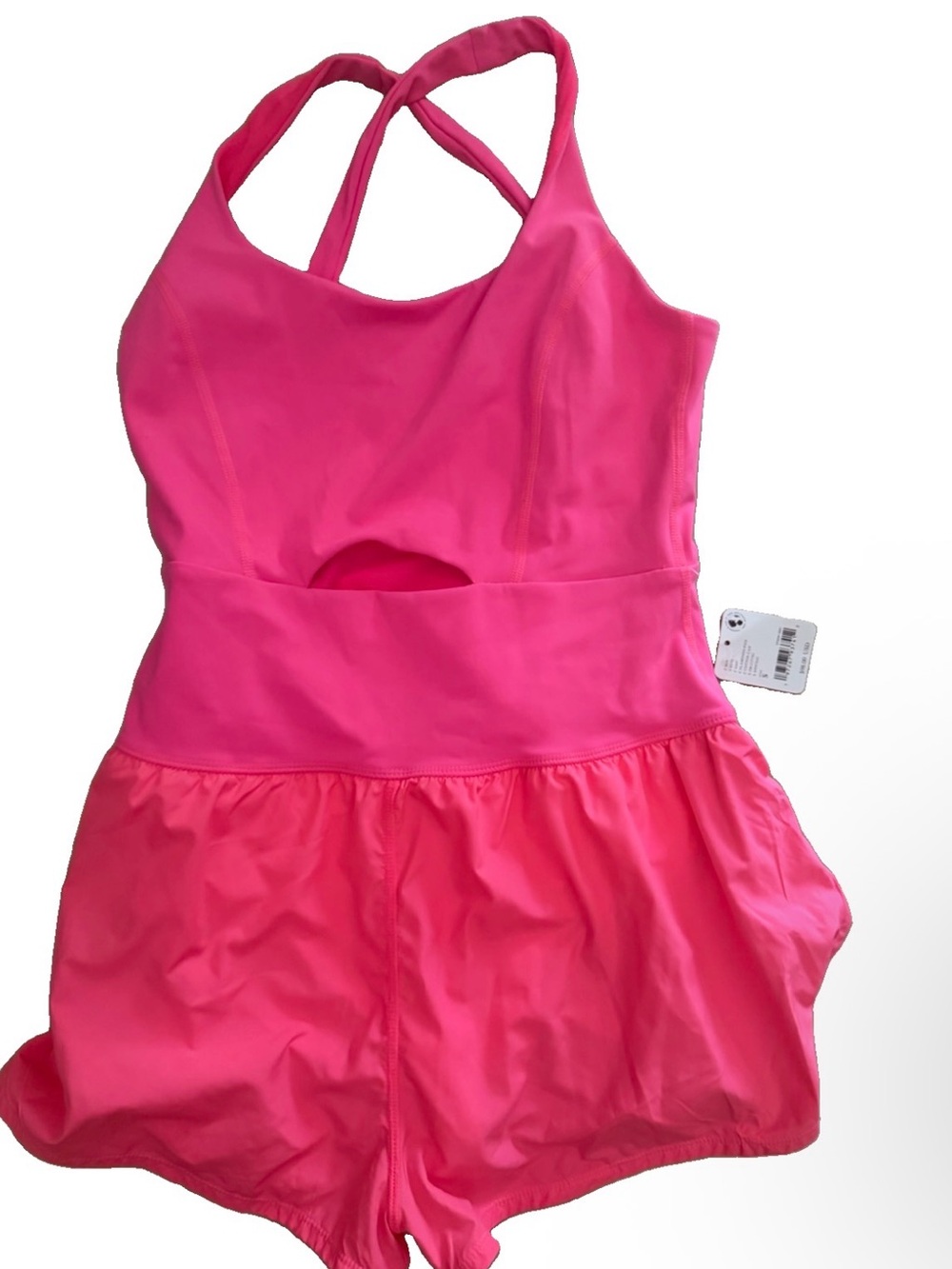 Free People Movement Righteous Runsie Romper Flamingo Fizz Hot Pink Size Small - Picture 3 of 5